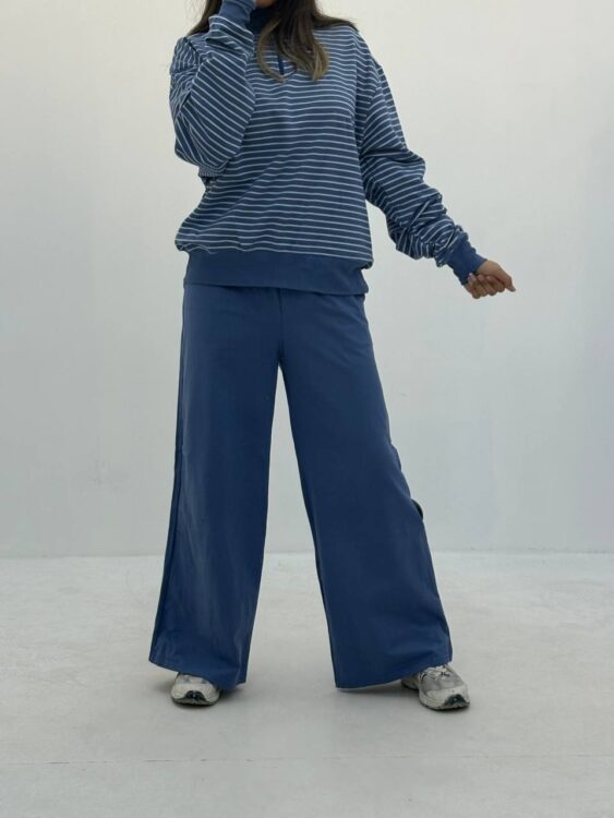 بلوز شلوار نیم زیپ راه راه