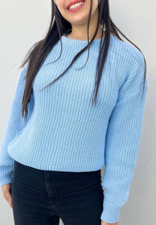 بلوز بافت پاستیلی یقه گرد