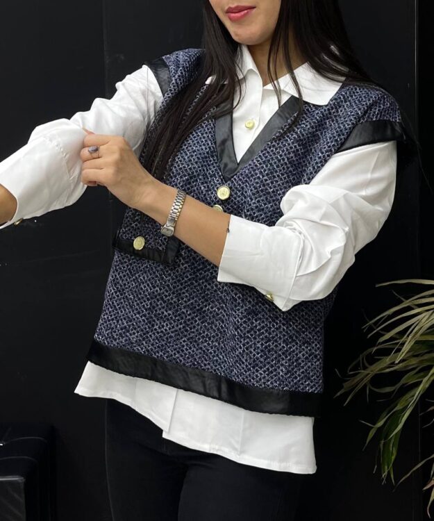 ست دو تکه شومیز و وست کندویی