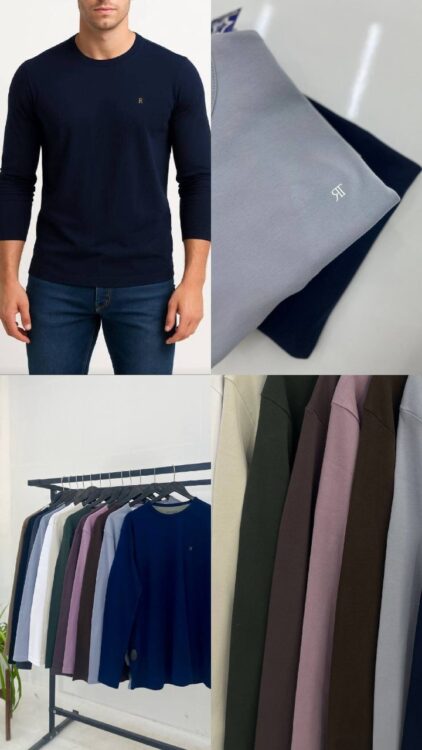 بلوز یقه گرد پنبه دورو