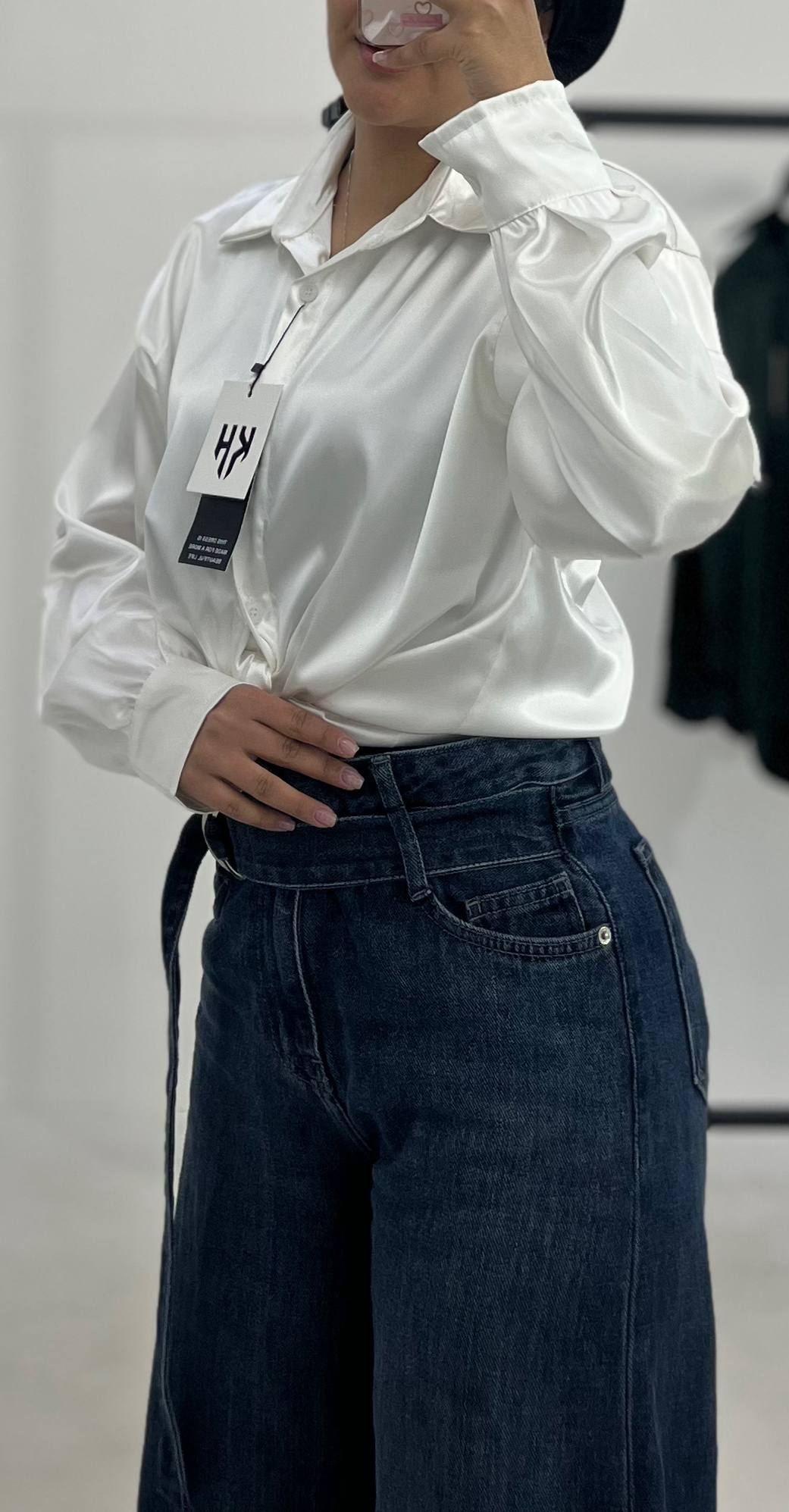 شومیز ساتن آستین گت