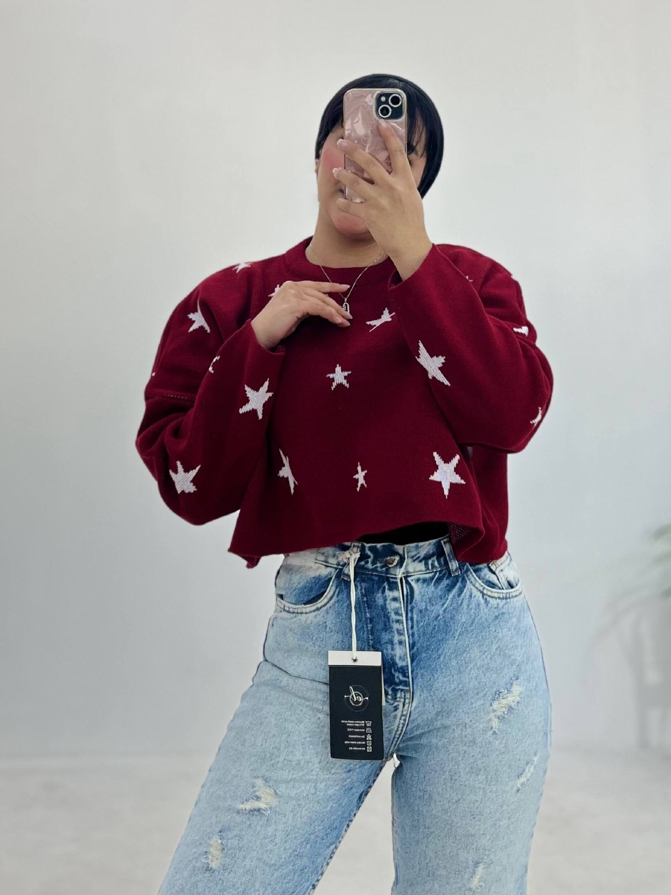 بافت بلوز قرمز Star