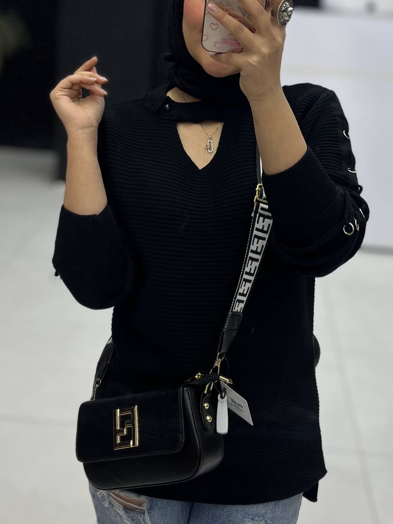 بافت بلوز آستین پرچ